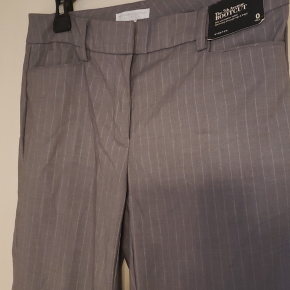 Nwt New York & Co Grey Pinstripe Trousers - Picture 2 of 3